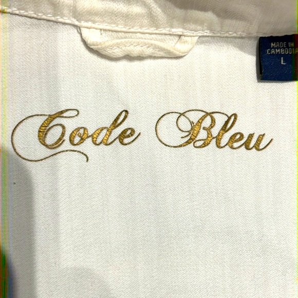 Code Bleu White Denim Jacket Excellent Condition Large - Picture 5 of 5